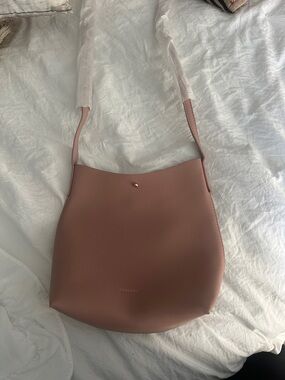 Mauve Pink Leather Shoulder Bag